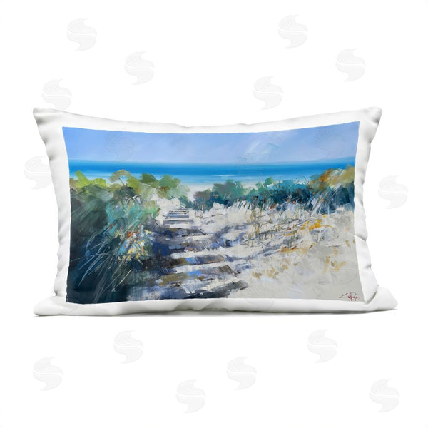 Stupell Industries Craig Trewin Penny | Beach Steps In Robe Throw Pillow