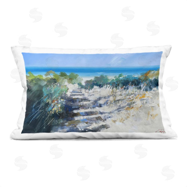 stupell industries Craig Trewin Penny | Beach Steps in Robe Throw Pillow