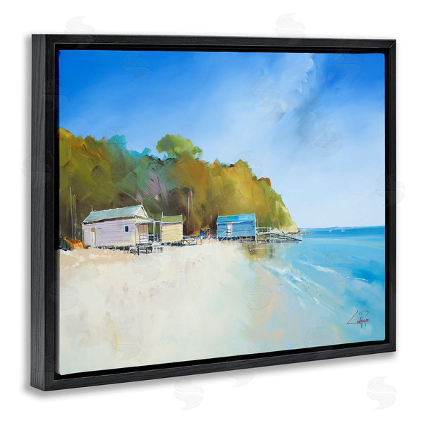 Stupell Industries Craig Trewin Penny | Boat Shacks On Sandy Coast Beach Line