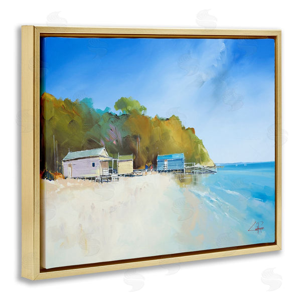 Stupell Industries Craig Trewin Penny | Boat Shacks On Sandy Coast Beach Line