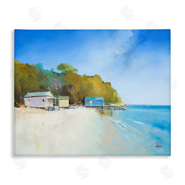 stupell industries Craig Trewin Penny | Boat Shacks on Sandy Coast Beach Line