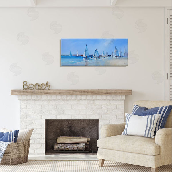 Stupell Industries Craig Trewin Penny | Sailboat Fleet & Sailors Wall Art