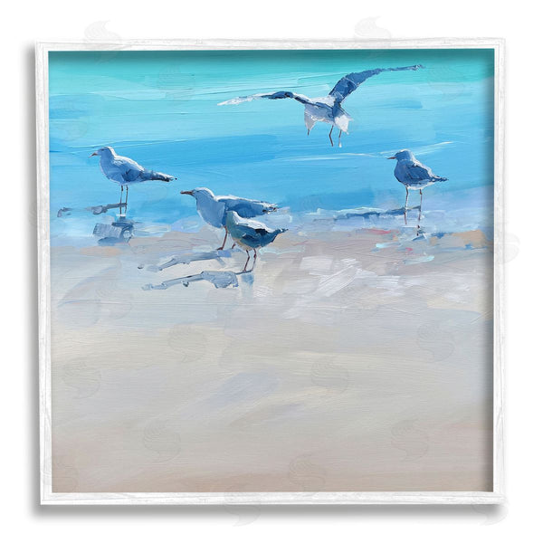 Stupell Industries Craig Trewin Penny | Seagulls Grazing On Shore