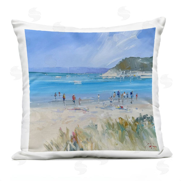 Stupell Industries Craig Trewin Penny | Summer Sorrento Beachgoers Throw Pillow