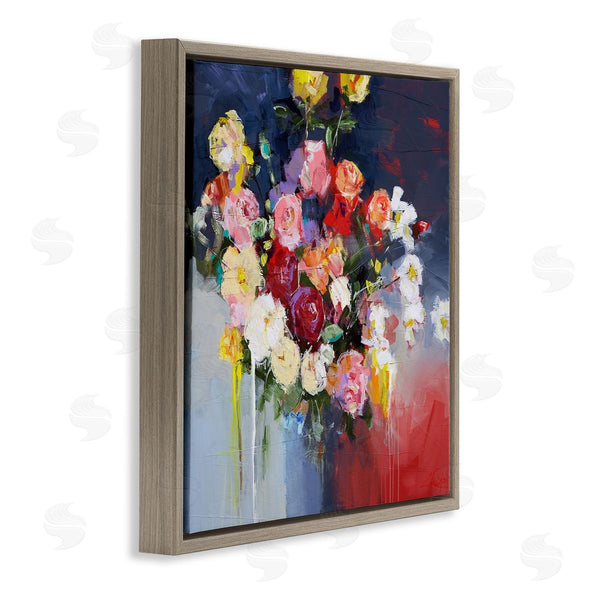 Stupell Industries Craig Trewin Penny | Urban Paint Drip Flower Arrangement Wall Art