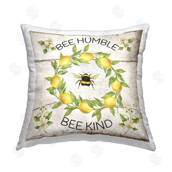 stupell industries Creatif Belle | Bee Humble & Kind Rustic Printed Throw Pillow