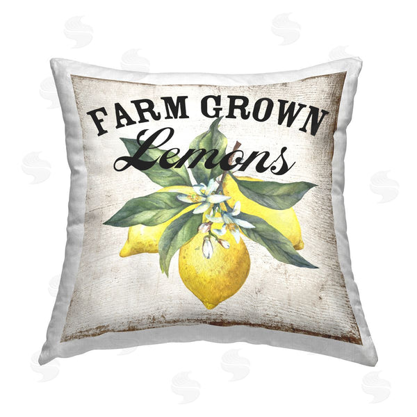 stupell industries Creatif Belle | Farm Grown Lemons Printed Throw Pillow