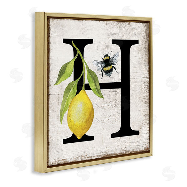 Stupell Industries Creatif Belle | Lemon & Bee H Letter