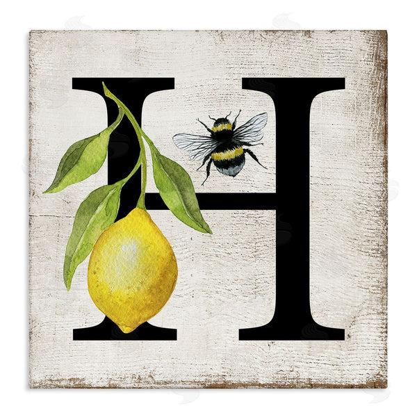 stupell industries Creatif Belle | Lemon & Bee H Letter