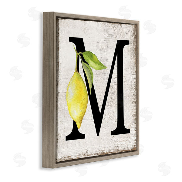 Stupell Industries Creatif Belle | M With Lemon Letter Wall Art