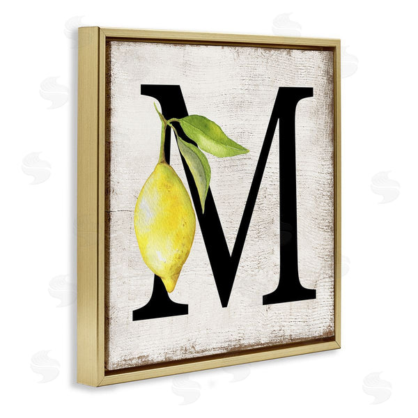 Stupell Industries Creatif Belle | M With Lemon Letter Wall Art
