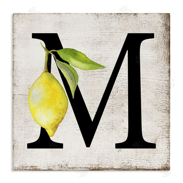 stupell industries Creatif Belle | M with Lemon Letter Wall Art