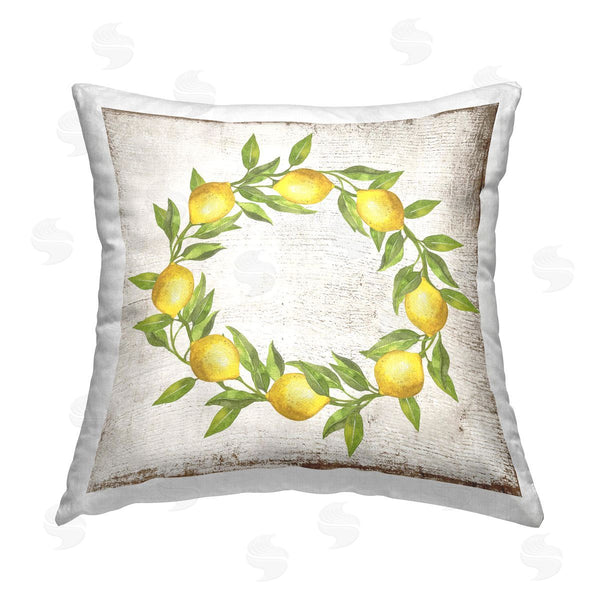 stupell industries Creatif Belle | O Letter Lemon Wreath Printed Throw Pillow