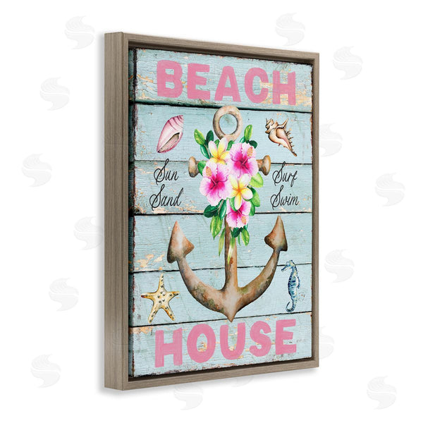 Stupell Industries Creatif Belle | Pink Beach House Rustic