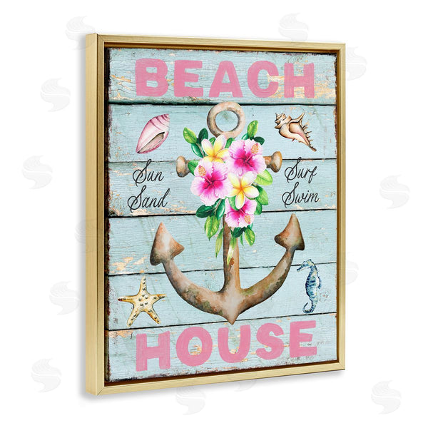 Stupell Industries Creatif Belle | Pink Beach House Rustic