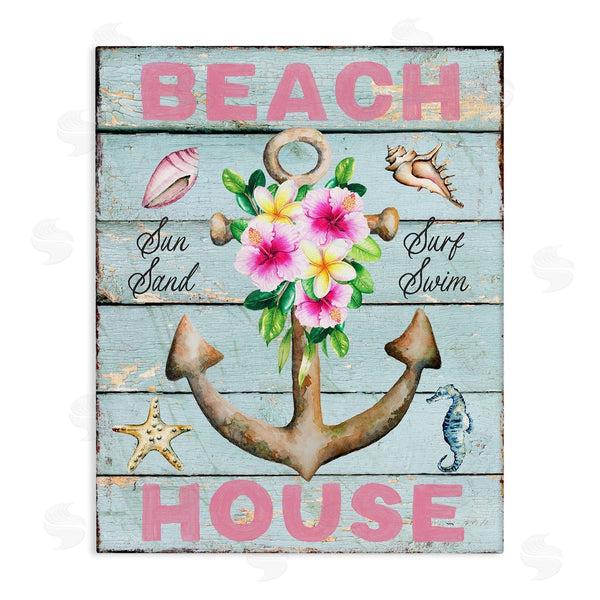 stupell industries Creatif Belle | Pink Beach House Rustic