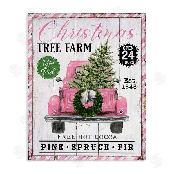 stupell industries Creatif Belle | Pink Christmas Tree Farm