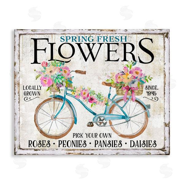 stupell industries Creatif Belle | Spring Fresh Flowers & Bike