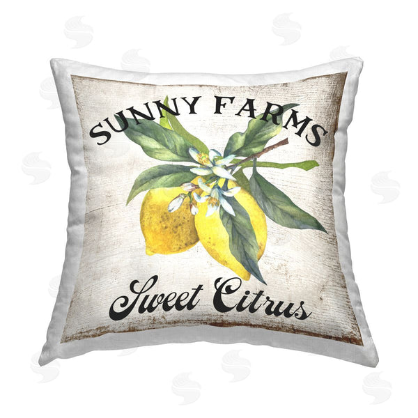 stupell industries Creatif Belle | Sunny Farms Sweet Lemon Printed Throw Pillow