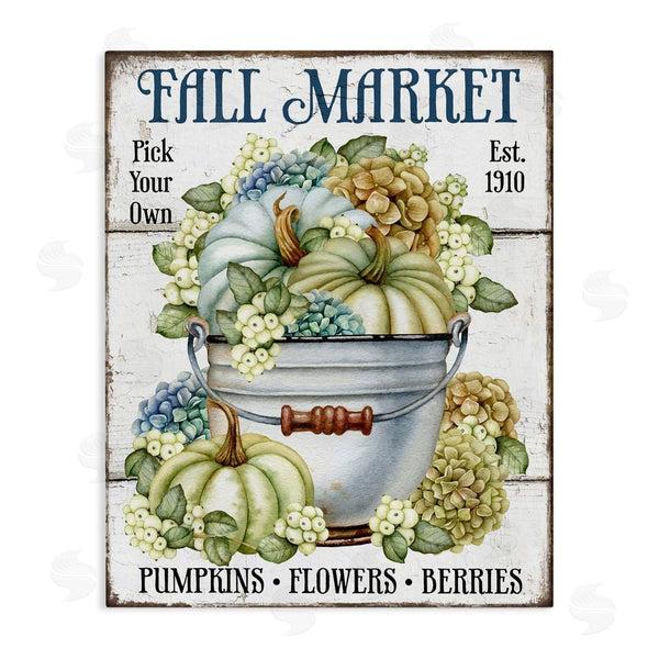 stupell industries Creatif Belle | Vintage Pumpkins & Hydgrangea