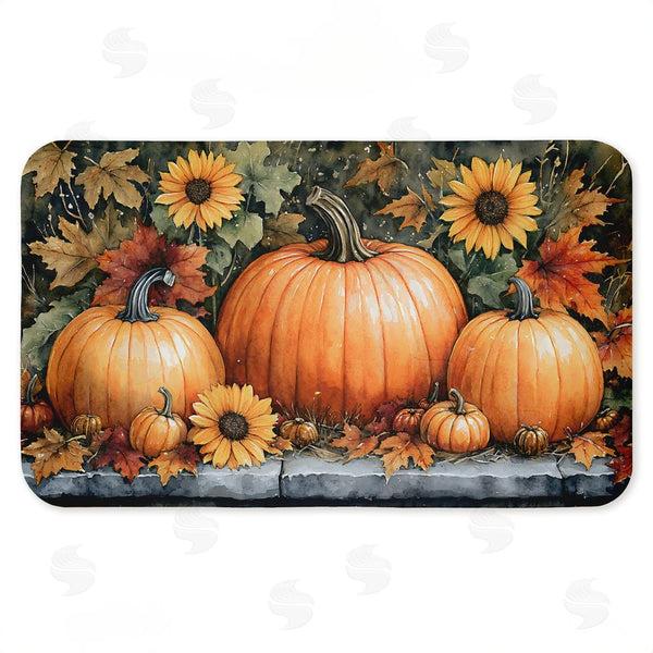 Stupell Industries Creative Studio | Autumn Pumpkins On Ledge Anti-Fatigue Mat