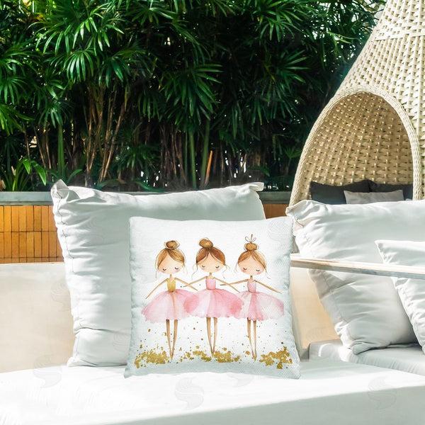 Stupell Industries Creative Studio | Ballerina Trio In Pink Tutus Throw Pillow