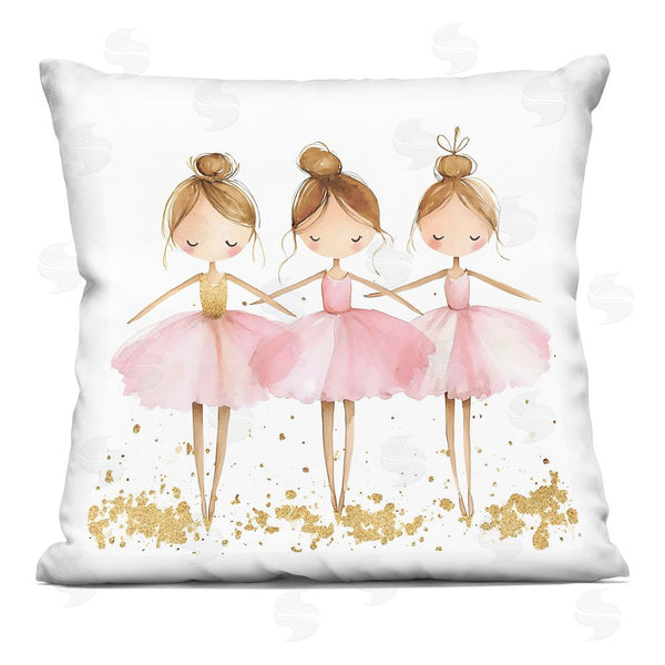 stupell industries Creative Studio | Ballerina Trio in Pink Tutus Throw Pillow