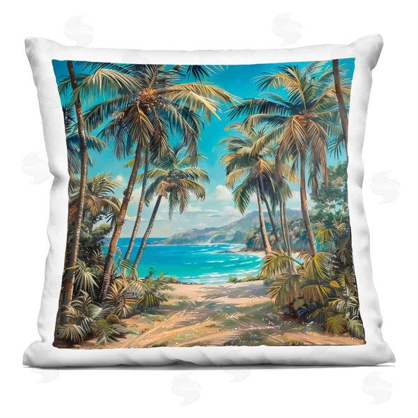 stupell industries Creative Studio | Beach Pathway Palm Reflections Printed Throw Pillow