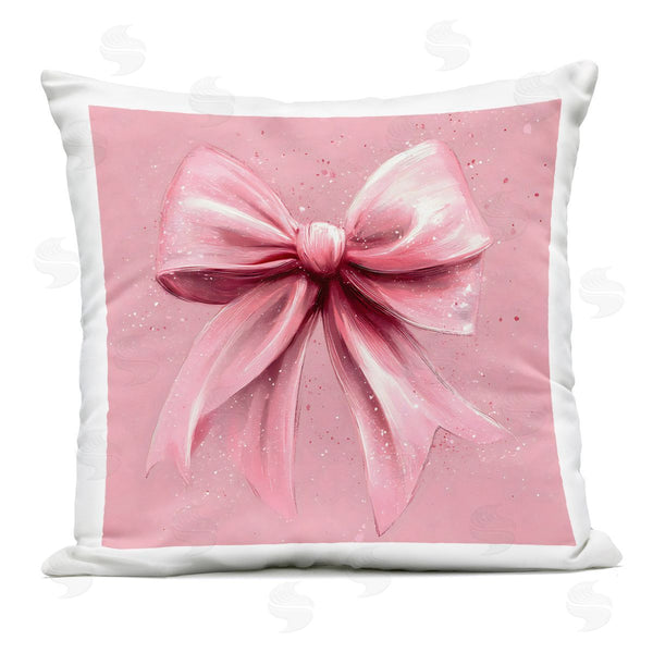 Stupell Industries Creative Studio | Big Pink Bow With Speckles Printed Throw Pillow