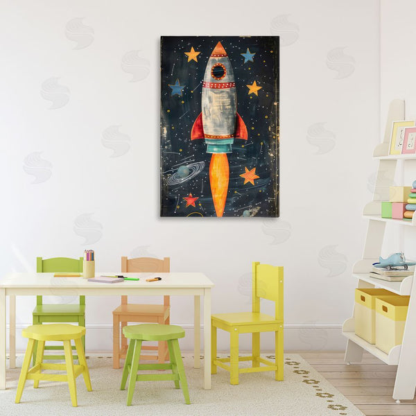 Stupell Industries Creative Studio | Blast Off Rocketship Wall Art