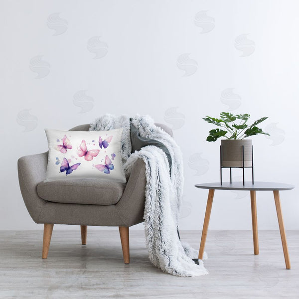 Stupell Industries Creative Studio | Blue And Pink Butterflies Throw Pillow