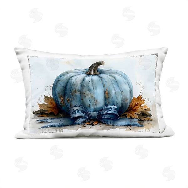 Stupell Industries Creative Studio | Blue Pumpkin With Bow Printed Throw Pillow