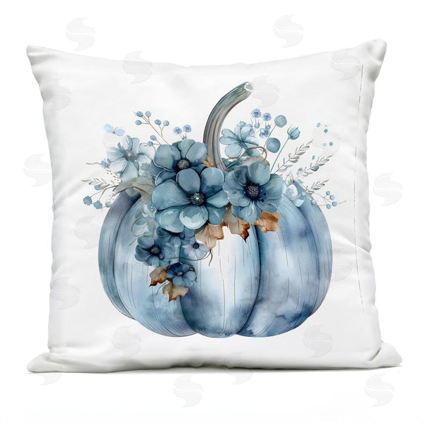 Stupell Industries Creative Studio | Blue Pumpkin With Flowers Printed Throw Pillow
