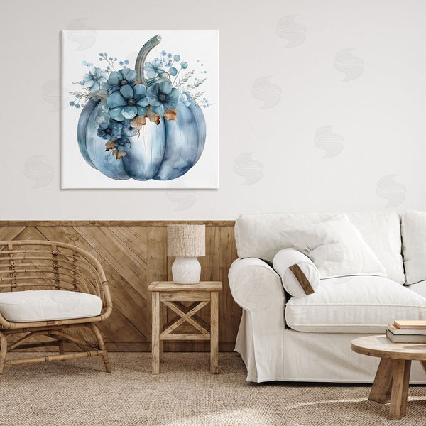 Stupell Industries Creative Studio | Blue Pumpkin With Flowers Wall Art