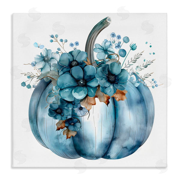 stupell industries Creative Studio | Blue Pumpkin With Flowers Wall Art