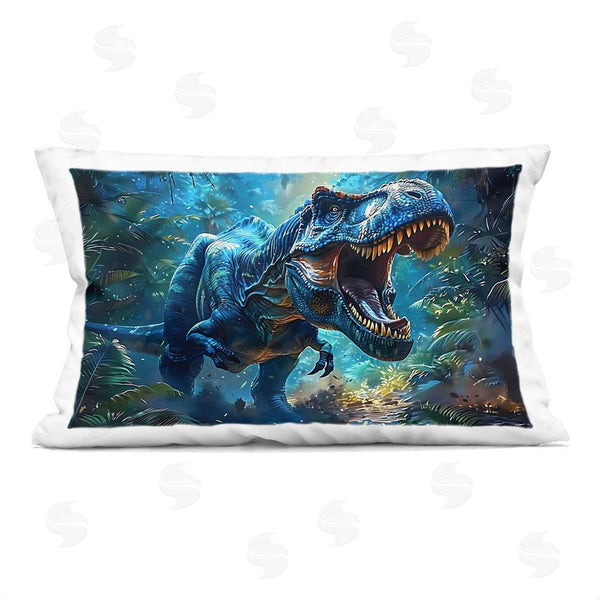 stupell industries Creative Studio | Blue Toned Dinosaur Roar Throw Pillow