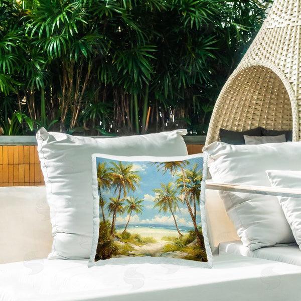 Stupell Industries Creative Studio | Bright Palms Tropical Paradise Printed Throw Pillow