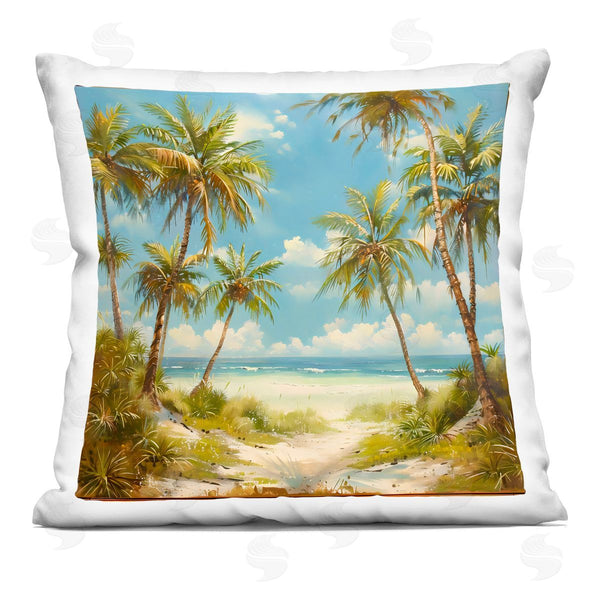 stupell industries Creative Studio | Bright Palms Tropical Paradise Printed Throw Pillow