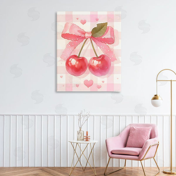 Stupell Industries Creative Studio | Cherries On Pink Gingham