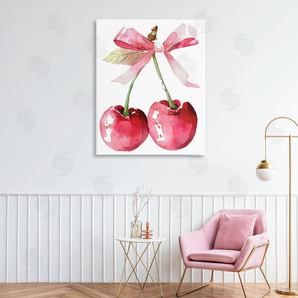 Stupell Industries Creative Studio | Cherries With Chic Pink Bow