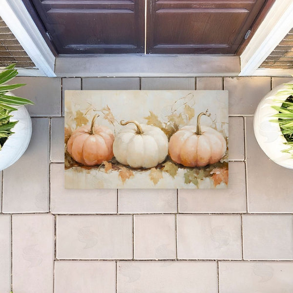 Stupell Industries Creative Studio | Classic Pumpkin Trio Non-Woven Door Mat