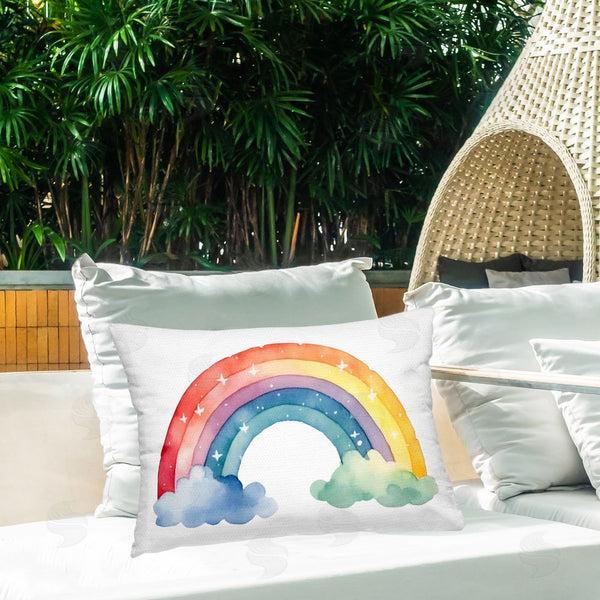 Stupell Industries Creative Studio | Colorful Rainbow With White Stars Throw Pillow