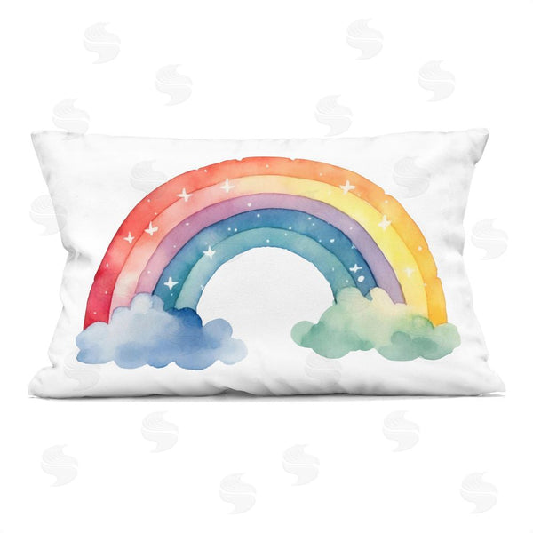 stupell industries Creative Studio | Colorful Rainbow with White Stars Throw Pillow