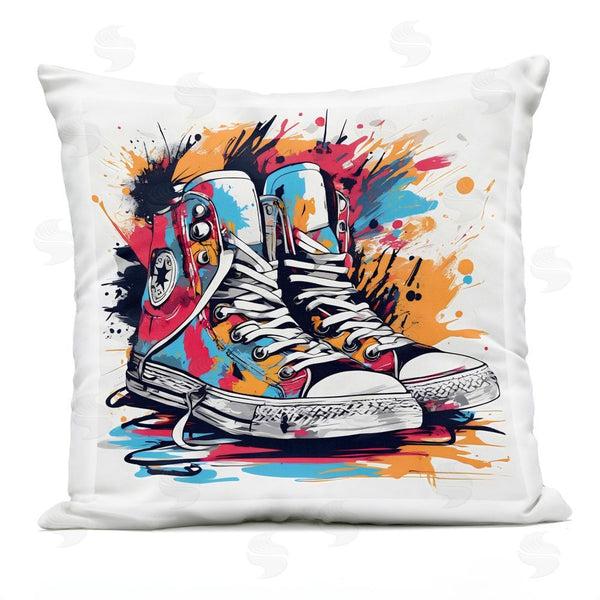 Stupell Industries Creative Studio | Colorful Sneakers Graffiti Splash Throw Pillow