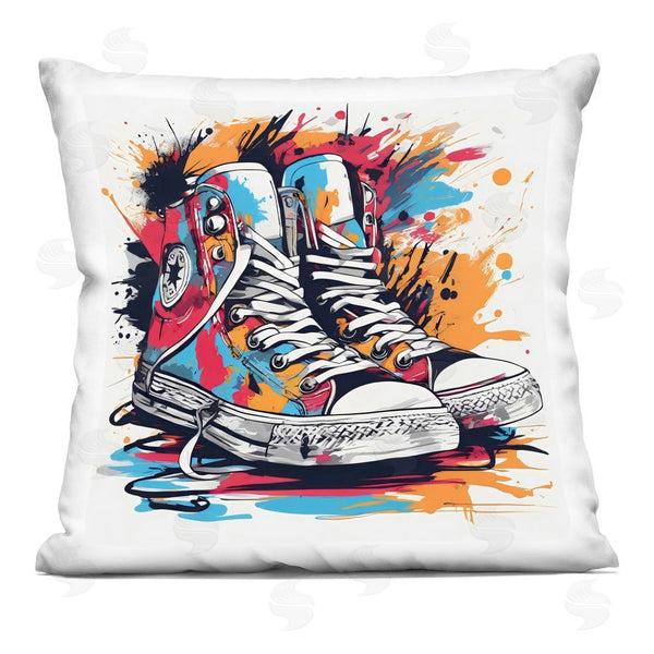 stupell industries Creative Studio | Colorful Sneakers Graffiti Splash Throw Pillow