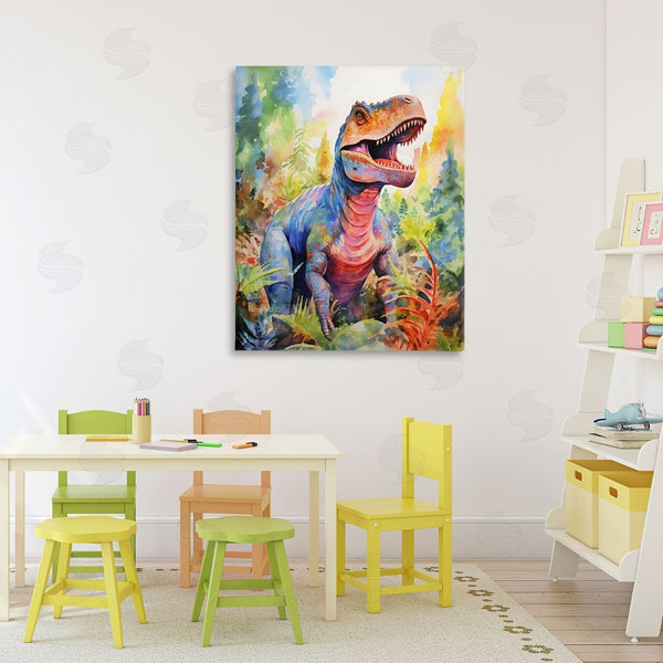 Stupell Industries Creative Studio | Colorful T-Rex Dinosaur In Jungle