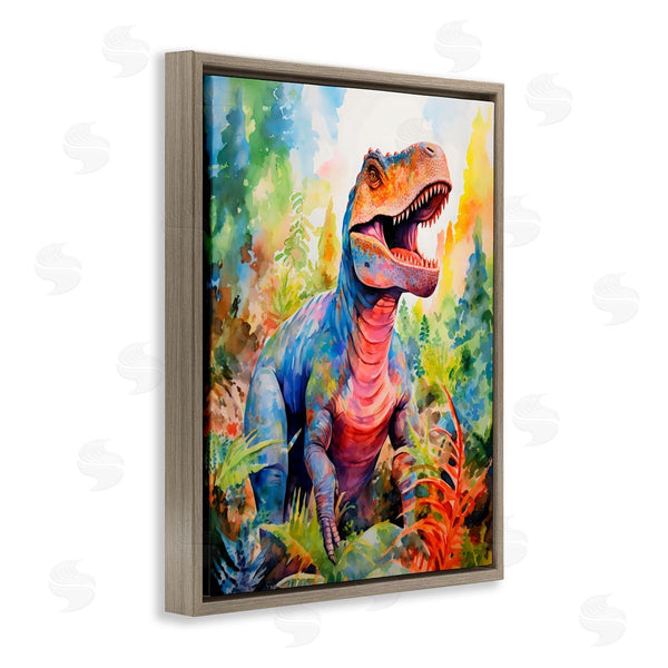 Stupell Industries Creative Studio | Colorful T-Rex Dinosaur In Jungle