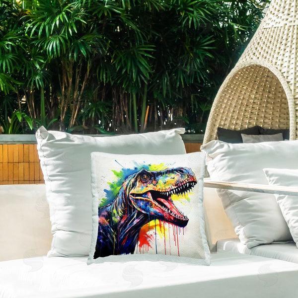Stupell Industries Creative Studio | Colorful T-Rex Roaring Throw Pillow