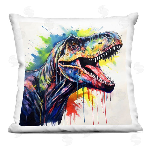 stupell industries Creative Studio | Colorful T-Rex Roaring Throw Pillow