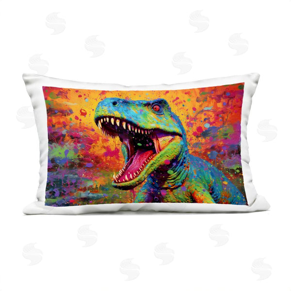 Stupell Industries Creative Studio | Colorful T-Rex With Splatter Throw Pillow